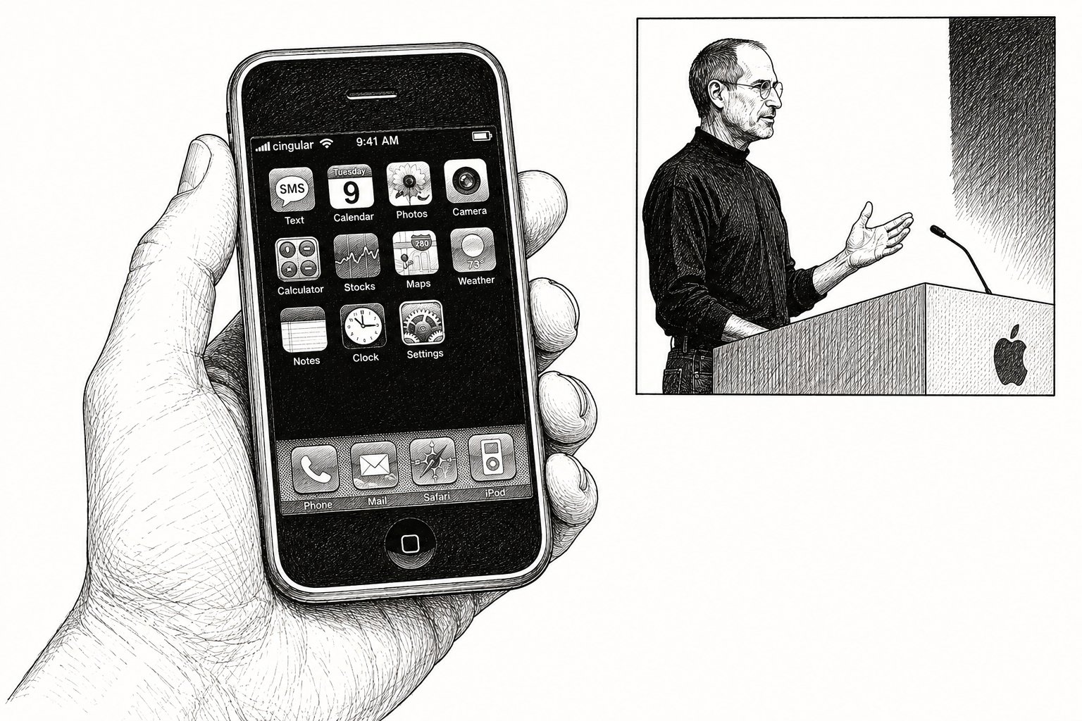 January 9, 2007 — Steve Jobs introduces the iPhone.