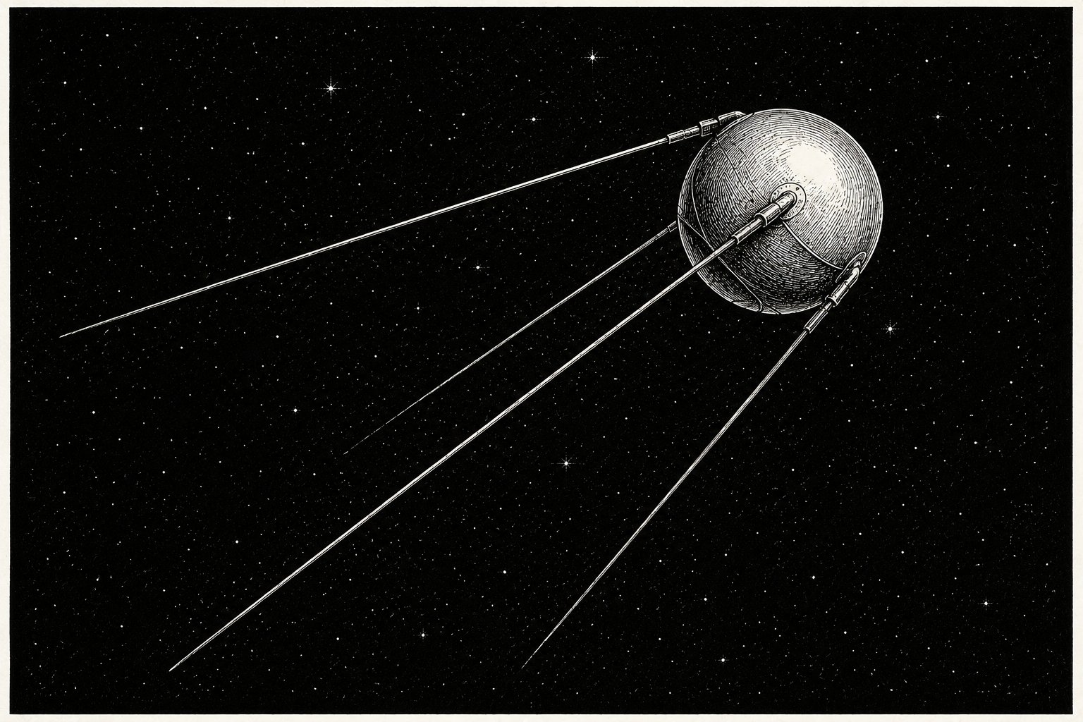 Sputnik, the polished metal sphere whose beep panicked an entire country.